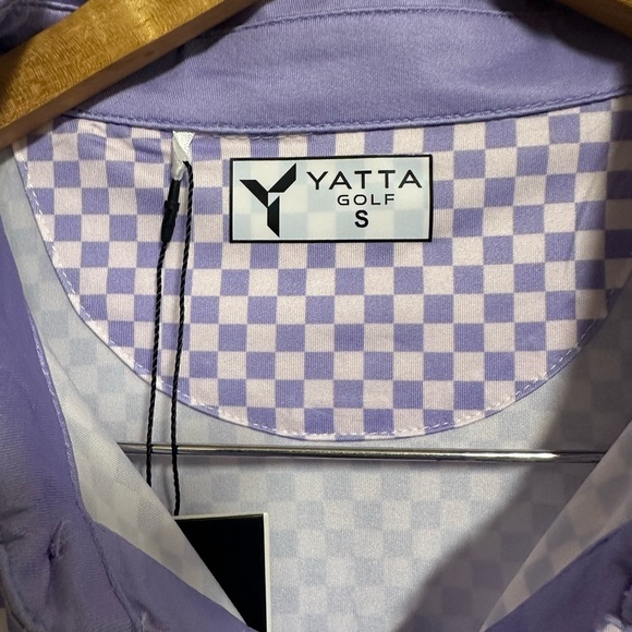 Yatta Golf Lavender Checkered Polo Shirt Size Small - Picture 3 of 7